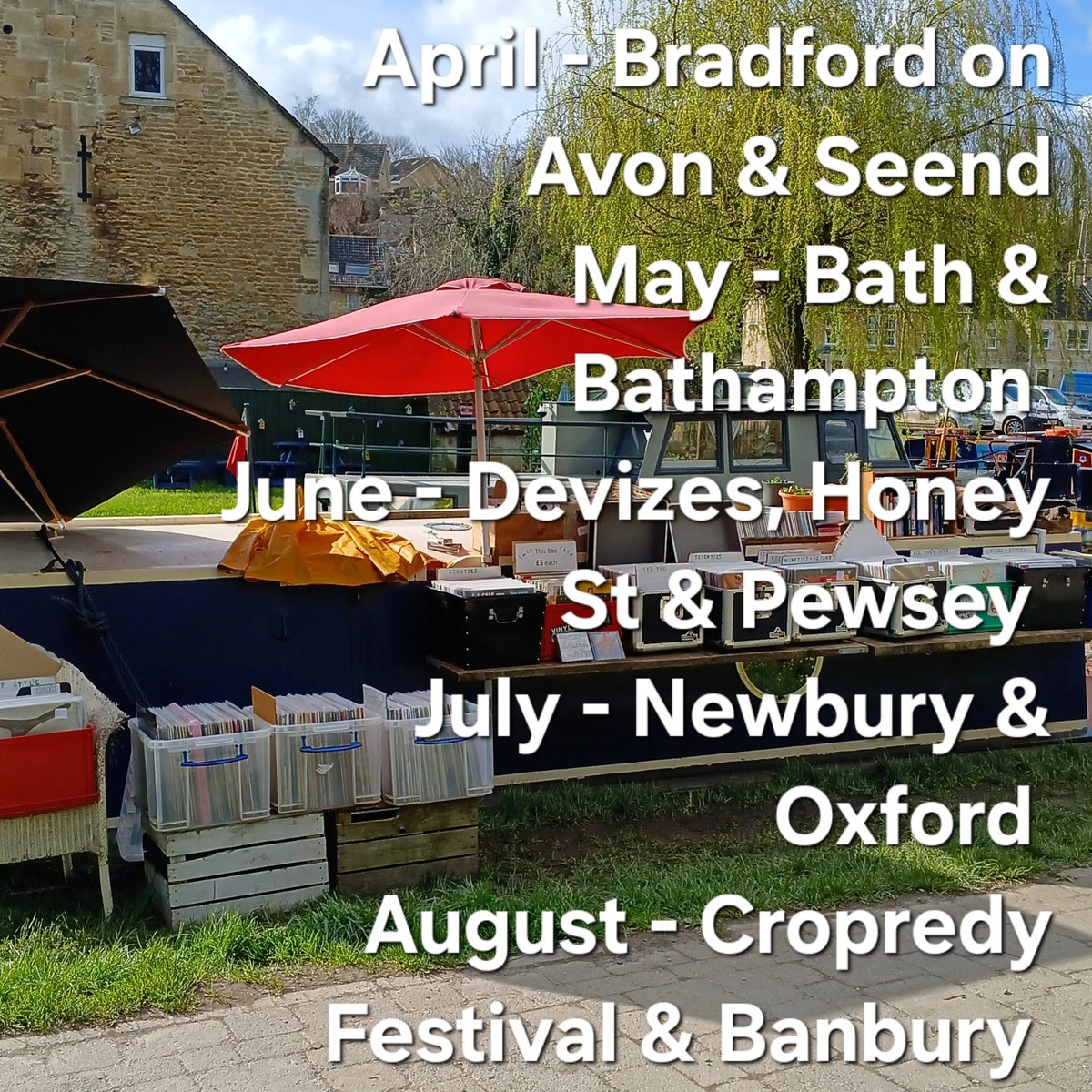 Visit us this summer 🛥💨🎶🎵🎶 It'll stop raining soon 😋🙌 April - BOA and Seend May - Bath and Bathampton June - Devizes, Honey St and Pewsey July - Bedwyn, Newbury and Oxford August- Cropredy Festival and Banbury #canaltraders #buyitoffaboat