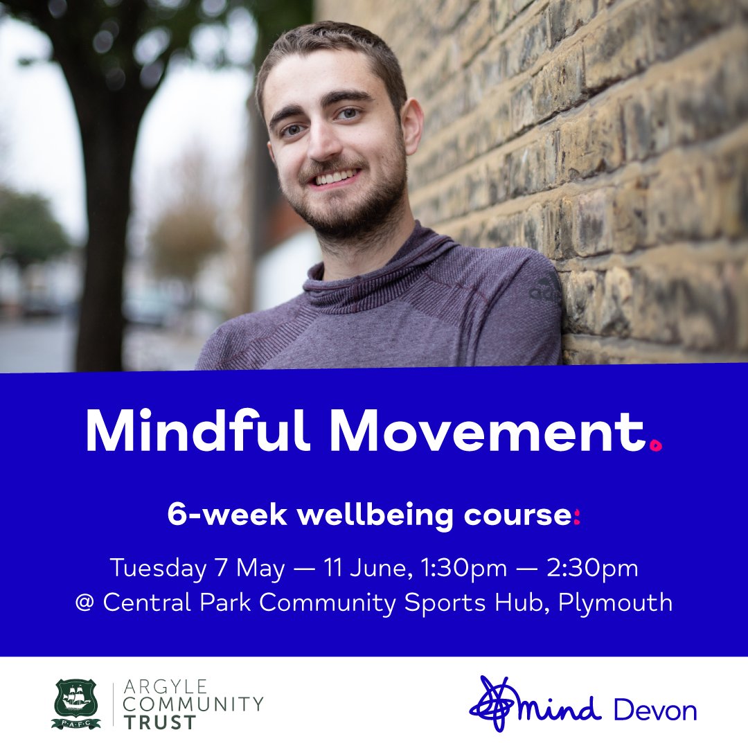 We're really excited to announce a new date for our 6-week 𝗠𝗶𝗻𝗱𝗳𝘂𝗹 𝗠𝗼𝘃𝗲𝗺𝗲𝗻𝘁 wellbeing course in partnership with @ArgyleTrust! 📆 Tuesday 7 May — 11 June 2024 ⏰ 1:30pm — 2:30pm 🗺️ Central Park Community Sports Hub, Plymouth 👉 loom.ly/QE8DPNA