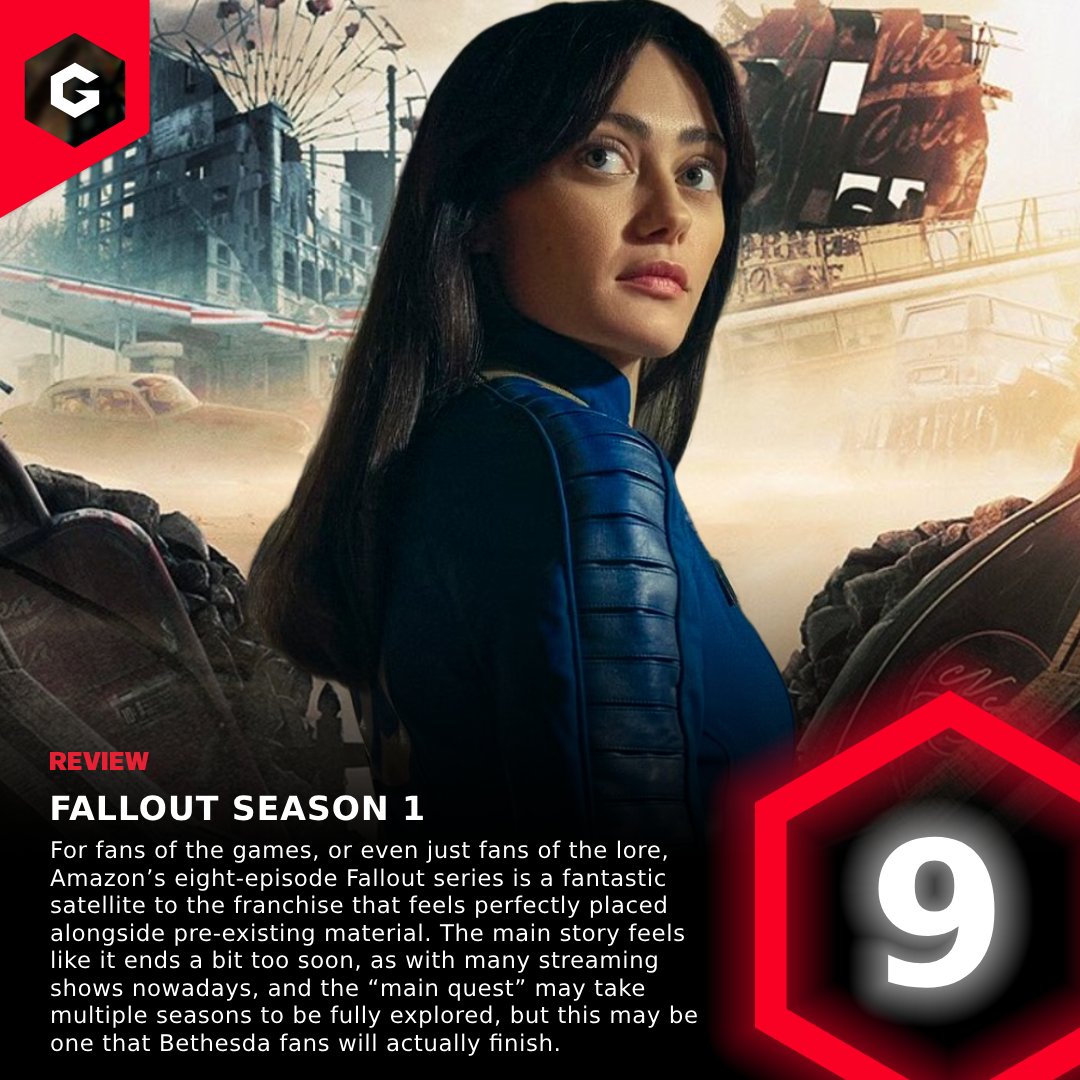 Amazon's first season of @falloutonprime is a stunning example of video game adaptations done right. Perfectly matching the games' satirical wit and glorious hyper-violence, fans need to give this eight-episode journey a watch. Read our review: gfinityesports.com/reviews/fallou…