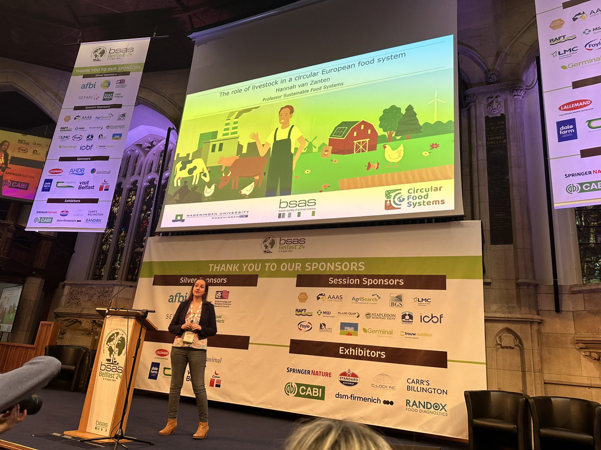 Informative Hammond Lecture at @BSAS_org Conference in Belfast from Prof Hannah Van Zanten, @WUR Sponsored by @UKAgriTech and chaired by Phil Bicknell #circularityinag #bsas24