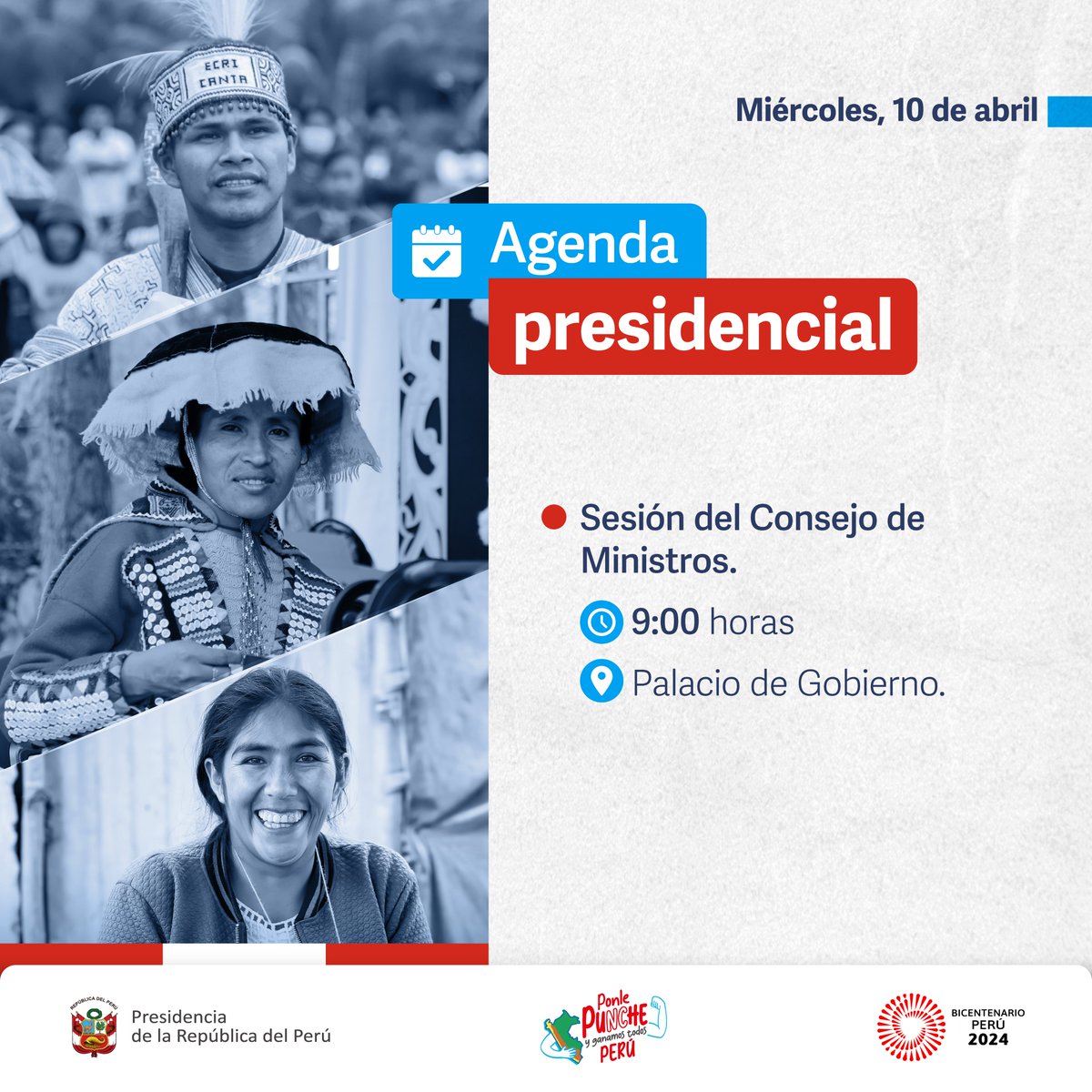 🇵🇪 #AgendaPresidencial | La presidenta Dina Ercilia Boluarte Zegarra presidirá la sesión del Consejo de Ministros. #PonlePunchePerú 💪 #BicentenarioPerú2024