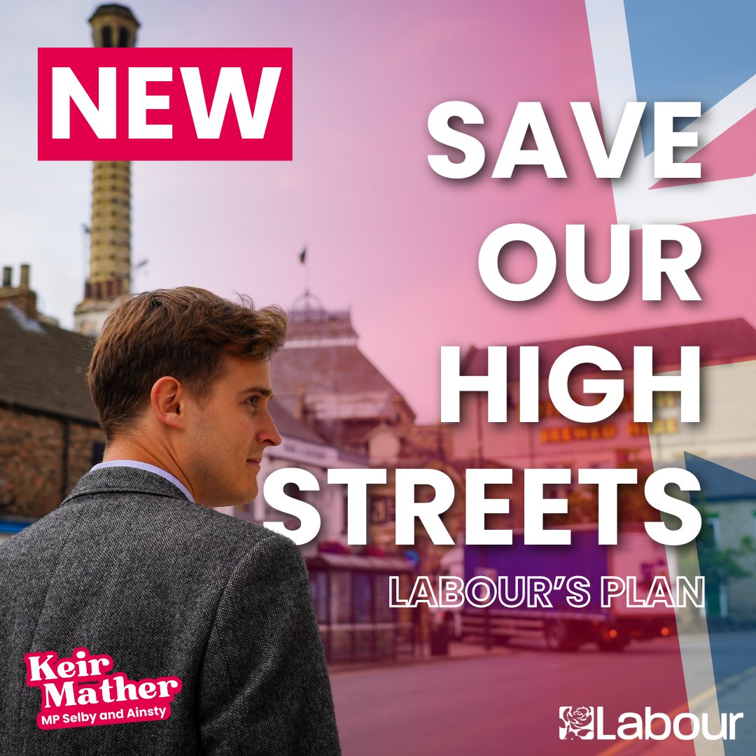 NEW: Labour’s plan will breathe new life into our high streets: ✅13,000 more neighbourhood police and PCSO’s ✅Guaranteed face-to-face banking in every community ✅Replace business rates ✅Stamp out late payments ✅Revamp empty shops, pubs, and community spaces