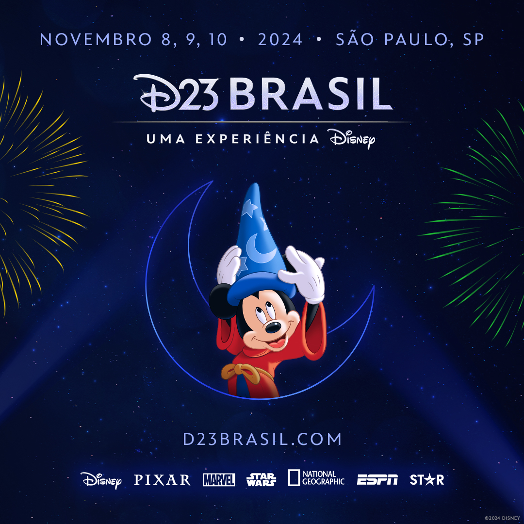 SAVE THE DATE: nos dias 8, 9 e 10 de novembro acontece a #D23Brasil - Uma Experiência Disney no Transamérica Expo Center em São Paulo. Informações sobre a venda de ingressos serão anunciadas em breve. ✨