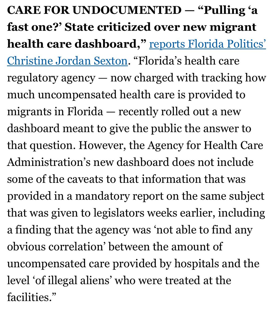 About to go on Actualidad Radio with @RobertoRTejera to talk about how Florida spent $558k in public dollars on a report trying to prove undocumented people were at fault for uncompensated healthcare costs. The report showed the opposite and they got caught trying to hide it.