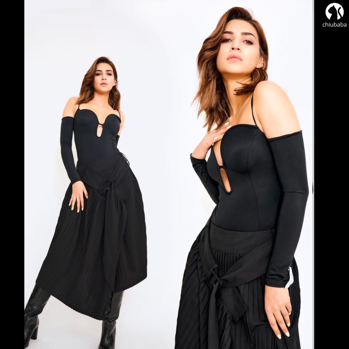 💞 Outfit on point, those cute eyes speak volumes! 👁️👁️🌹 Kriti Sanon slaying effortlessly. @kritisanon 
Source: #KritiSanon 
#FashionIcon #BeautyGoals #EyesOnFleek #BlackOutfit #TrendingShoot #CelebrityNews #BollywoodBeauty #StyleInspiration #EntertainmentHub #chiubaba