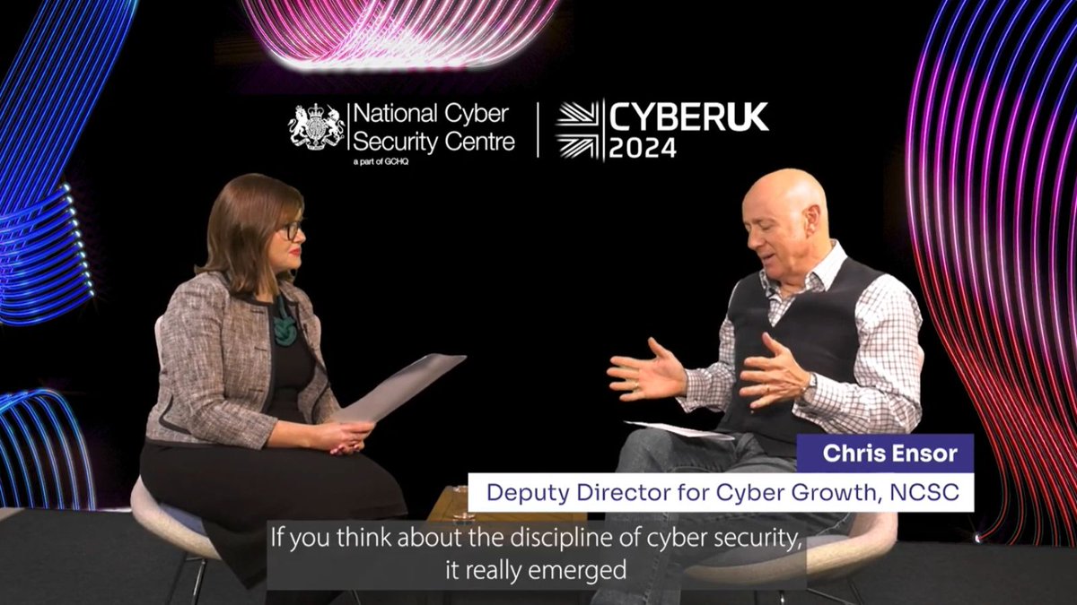 Watch @NCSC Deputy Director for Cyber Growth Chris Ensor discuss preparing the cyber ecosystem for evolving technologies, addressing skills gaps, and promoting diversity with NCSC CEO Felicity Oswald ahead of #CYBERUK24👇 youtube.com/watch?v=nuK7eS…