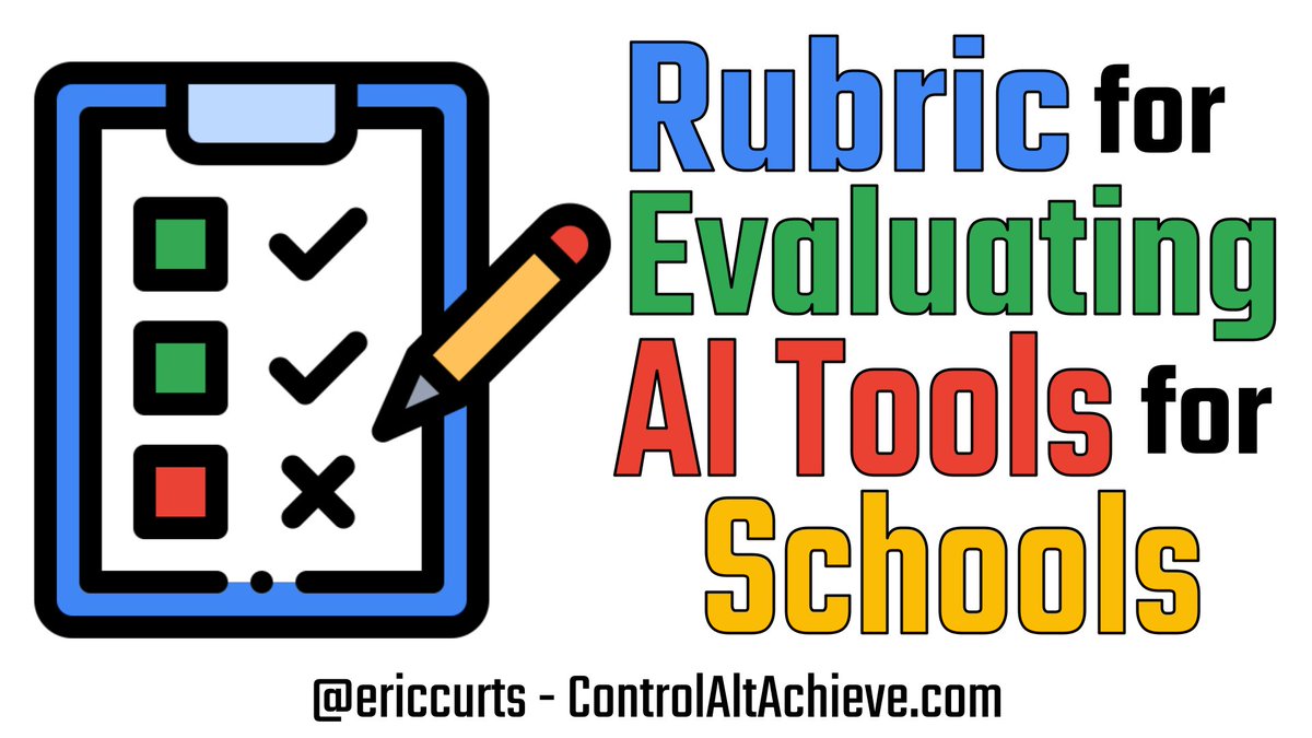 📋 Rubric for Evaluating AI Tools for Schools - controlaltachieve.com/2024/04/rubric… 🤔 Is an AI tool right for your school? ✅ Free rubric to download, modify & use ⚖️ 18 criteria for evaluating AI tools #edtech #AI #edutwitter #TLAP #ControlAltAchieve