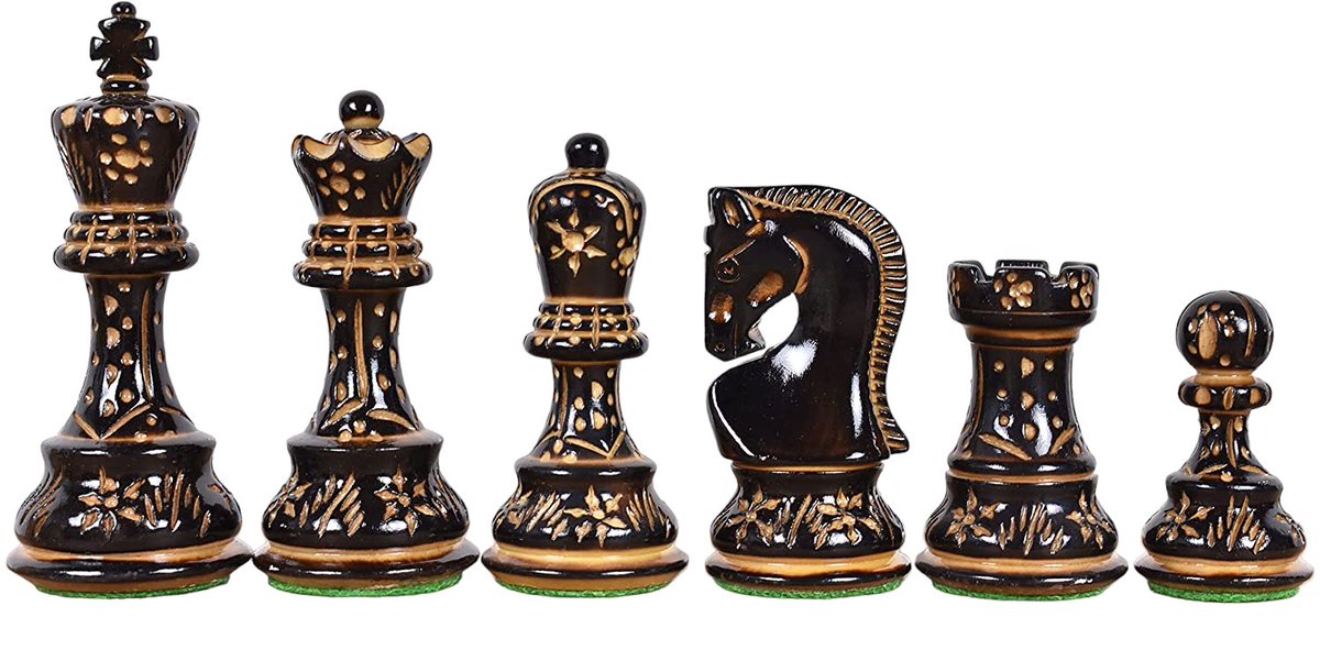 StauntonChess's tweet image. 🐣. Offer Xtras! Artistic Burnt Russian Chess Pieces for £124.95 #chess #chessboards