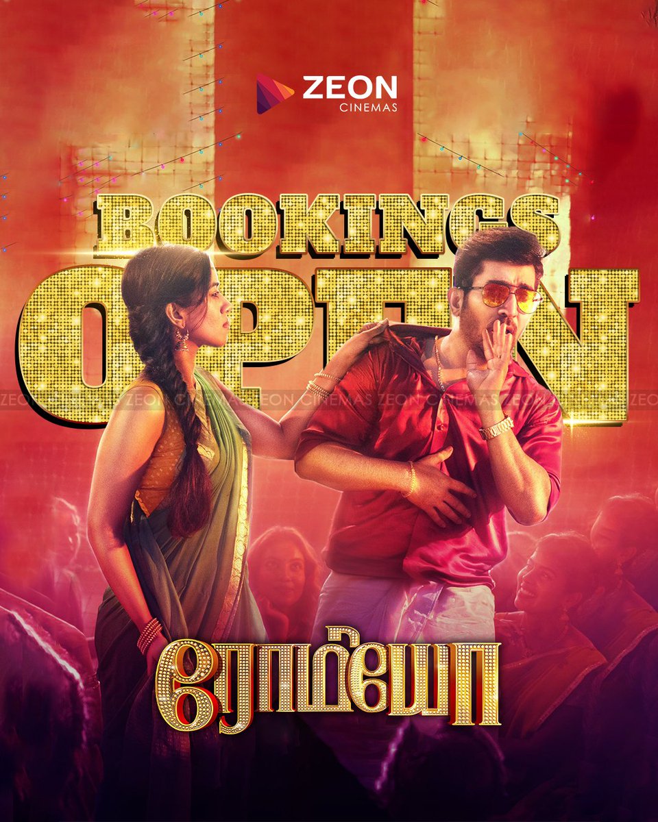 'ரோமியோ - Romeo'
RESERVATIONS OPEN 
Book Your Tickets Now 
zeoncinemas.com 
#ZeonCinemas #ZeonIndiraCinemas #newmovies 
#RomeoAndJuliet
#ரோமியோ