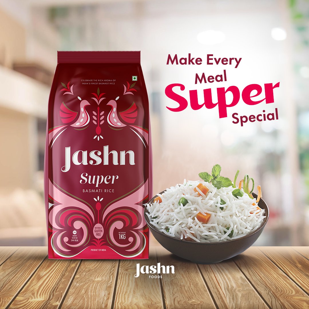 If super se bhi Oopar is something - that's Jashn Super Basmati rice! Everything about this rice variety is superb!!!
.
.
#ChaloJashnBanateHai #JashnFoods #TheFinestBasmatiRice #kolkatabiryani #hyderabadbiryani #biryaniheaven #tasteofhome #ricelovers❤️ #delhifoodiegram
