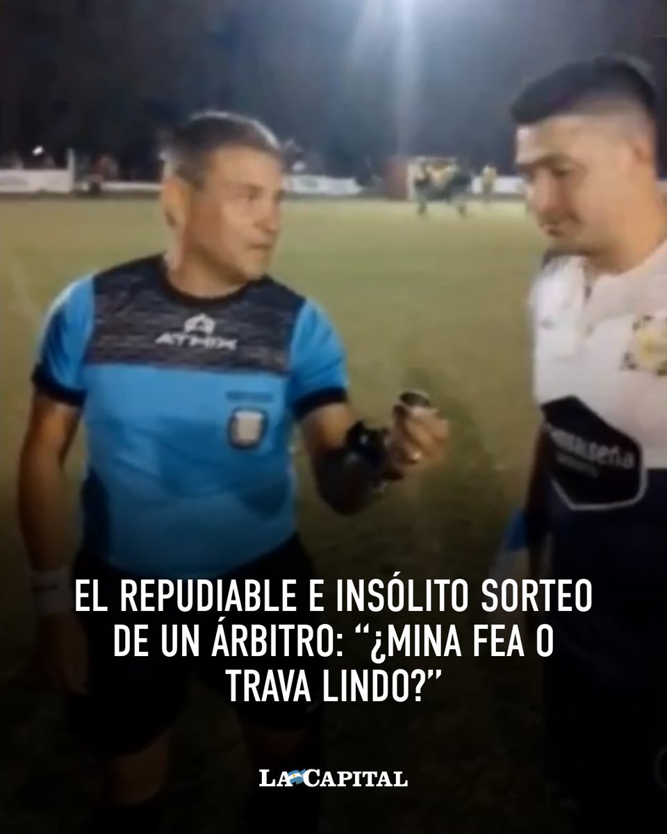 Un sorteo que realizó un árbitro de una liga cordobesa se hizo viral en las últimas horas y causó repudio en las redes sociales. Es que, en vez de utilizar el famoso “cara o cruz” o nombrar dos colores, el referí fue más allá. Para la sorpresa de todos, preguntó: “¿Mina fea o…