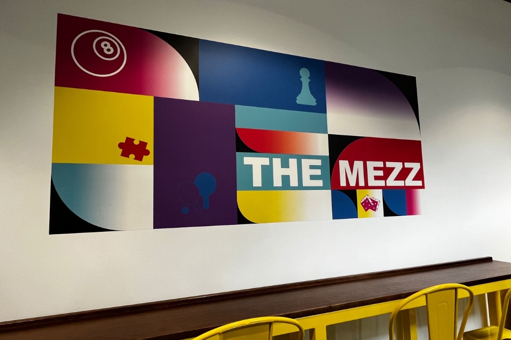 Two @UniNorthants @FASTresearchUON #GraphicDesign students - Jasmine Whitelock and Chloe Trusler - welcomed the challenge to rebrand one of their own student spaces on campus, 'The Mezz'. Check out the full story here 👉 bit.ly/4aQDQs2