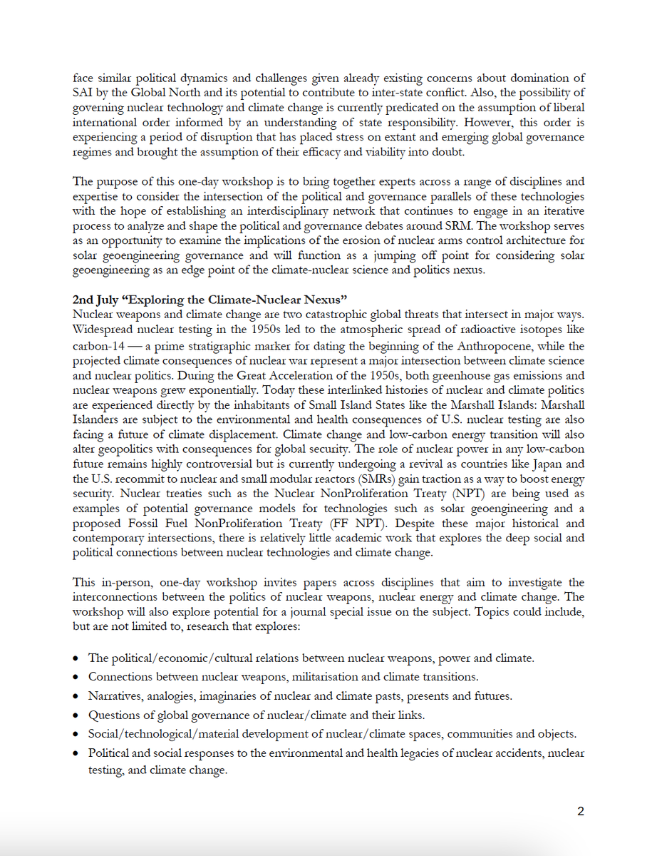 📣Call for Papers: Exploring the Nuclear-Climate Nexus / Planetary Technologies in the Context of Increasing International Instability ➡️Send expressions of interest by 1st May here: css.leeds.ac.uk/events/call-fo… @MYBISA @PolStudiesAssoc @BISANuclear @POLISatLeeds @PriestleyCentre