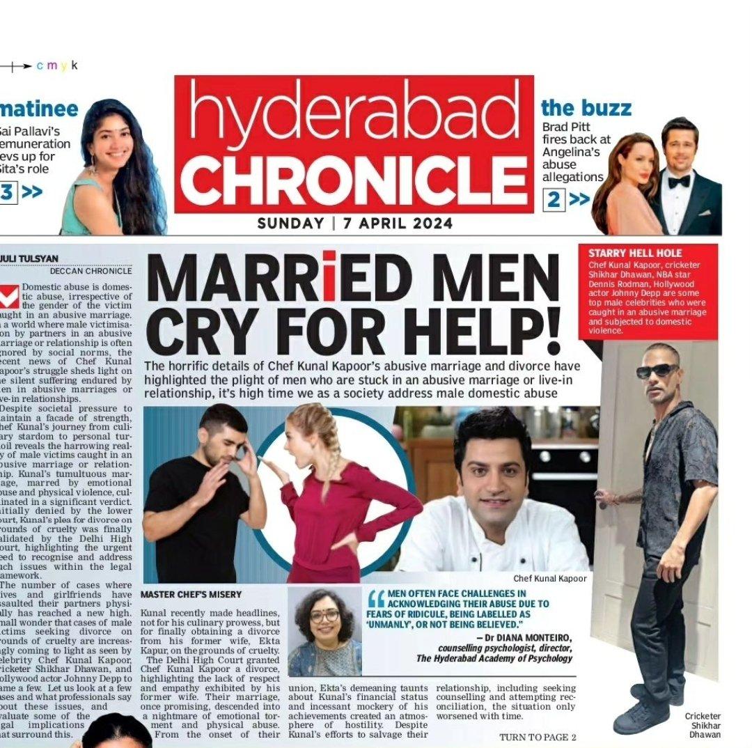 Media will cover 'Domestic Abuse of Men Stories' only when some celebrity divorce is trending If you really care, please cover cases of common men who do not have resources to afford the best lawyers or the ones who have lost mental and physical health fighting false court cases…