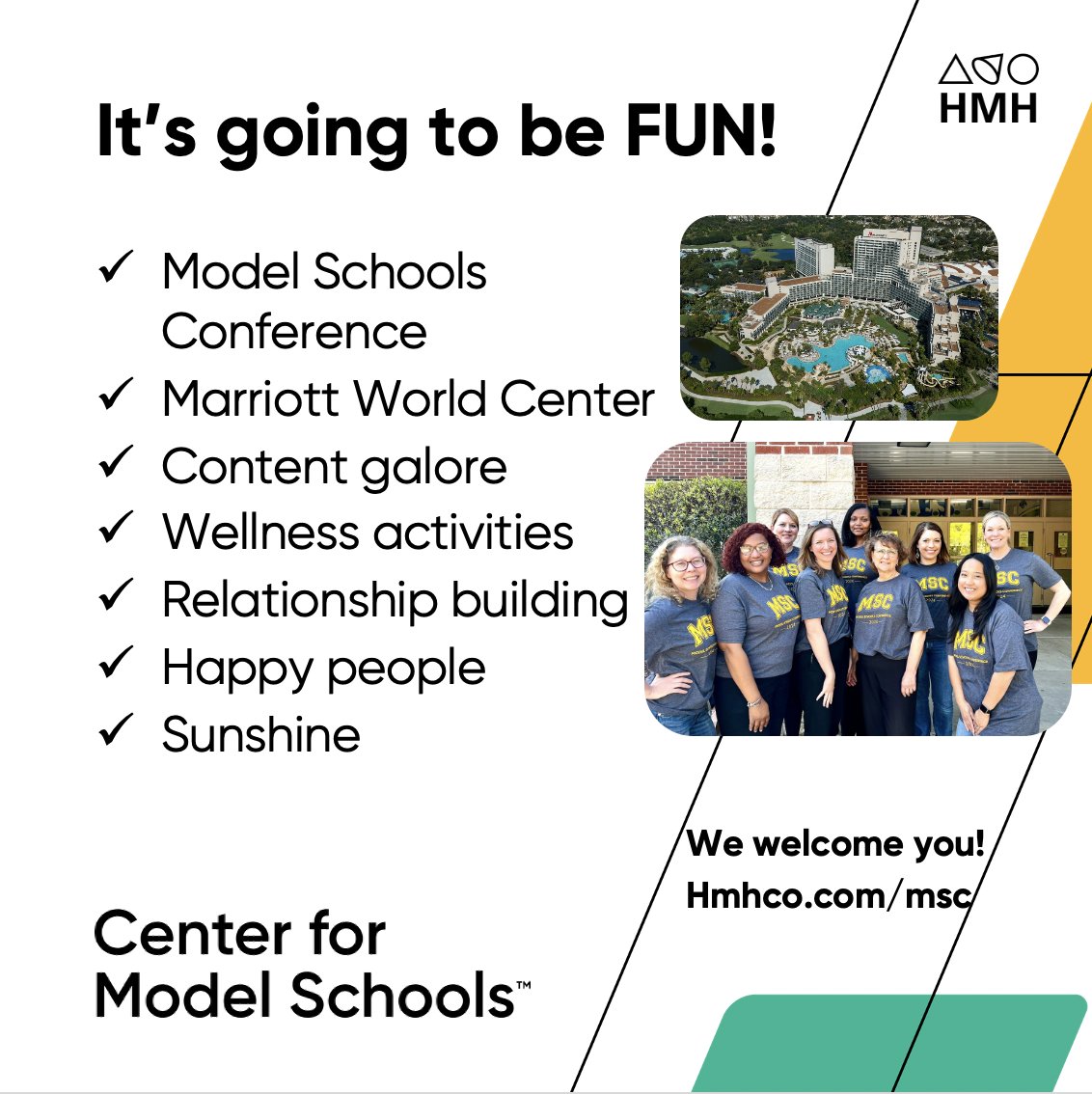 It's going to be SO MUCH FUN!! Get your school besties together and plan the BEST professional learning of the year! hmhco.com/msc #k12 #educators #fun #celebrate #teachers #leaders #learning #professionals