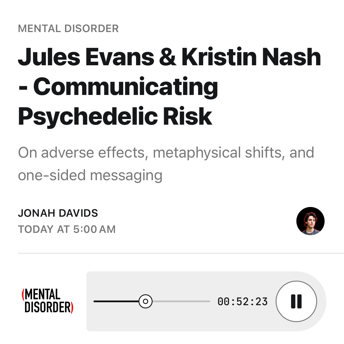 Once demonized, now overhyped, we have yet to find a balanced way to talk about psychedelics and their risks. @JulesEvans11 and Kristin Nash join me to discuss how policymakers and public health officials can get the message right. mentaldisorder.ca/p/jules-evans-…