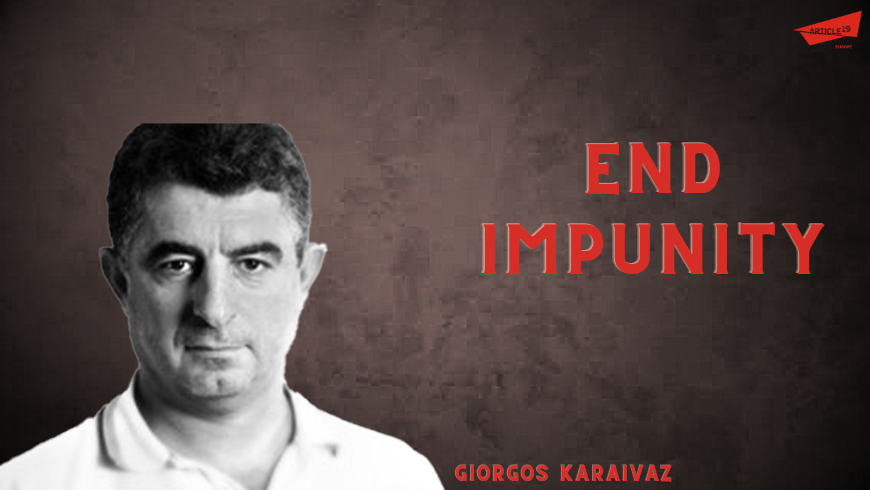 Three years have elapsed since the assassination of Giorgos Karaivaz, a veteran Greek crime reporter. 

ARTICLE 19 joins @MediaFreedomEU partners to commemorate his death and renew demands to bring the perpetrators to justice. #EndImpunity

article19.org/resources/gree…