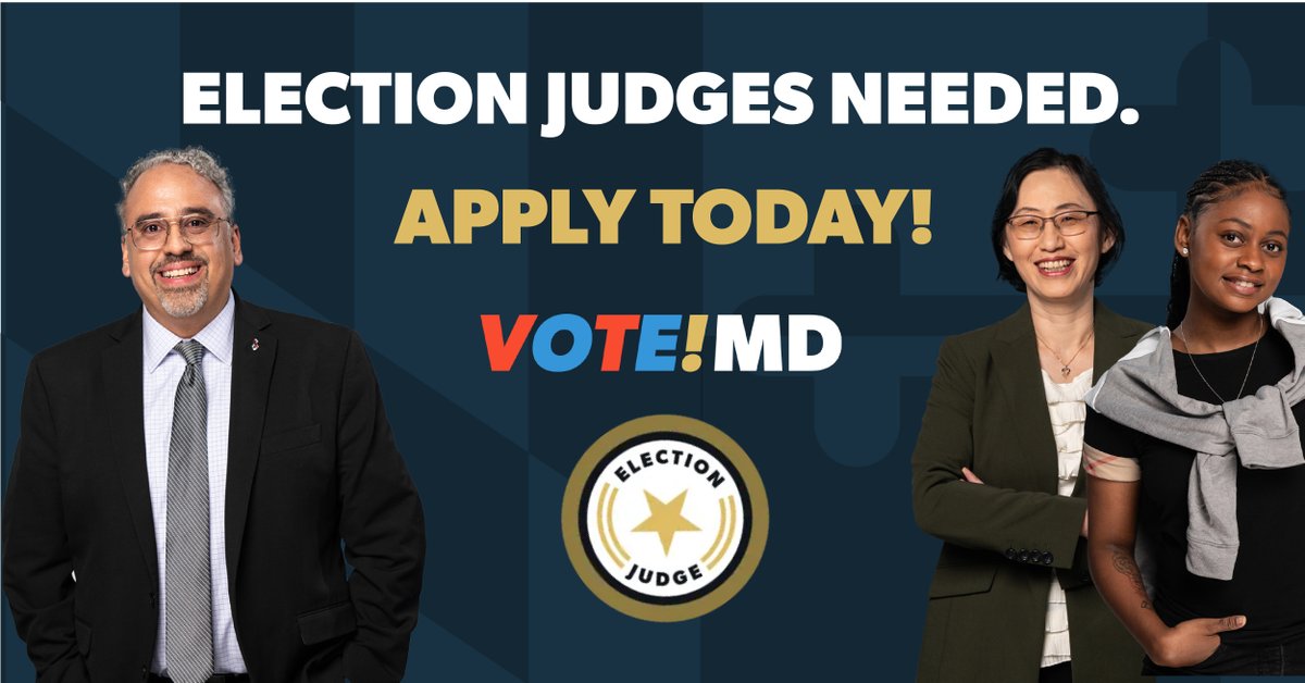 Maryland is hiring for the upcoming elections now. Multilingual individuals greatly encouraged to apply! You can find more information here: vote.md.gov/JudgeApply #MDvotes