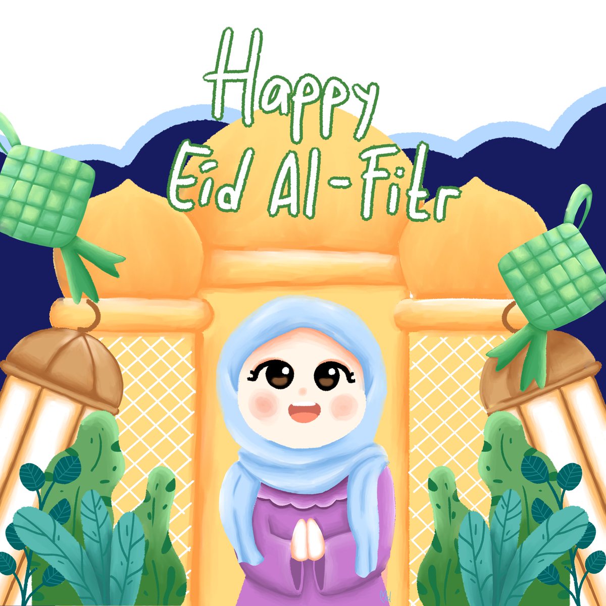 Happy Eid Al-Fitr 🤍🌙

#happyeidmubarak #happyeidalfitr #fitri #idulfitri #marhaban #illustration