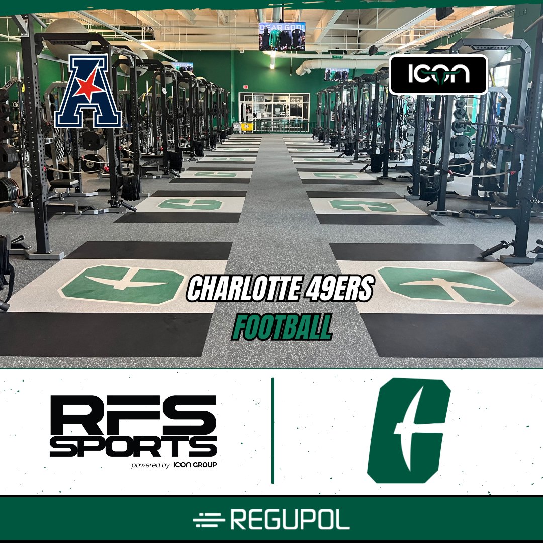 The Charlotte 49ers football team powers their workouts with a @RegupolAmerica #AktivProRoll floor 🏈💪 Looking for sports flooring installation? Find your local sales rep for more info: team-icon.com/#find-a-sales-… #WeBuildICONs #IconicRooms