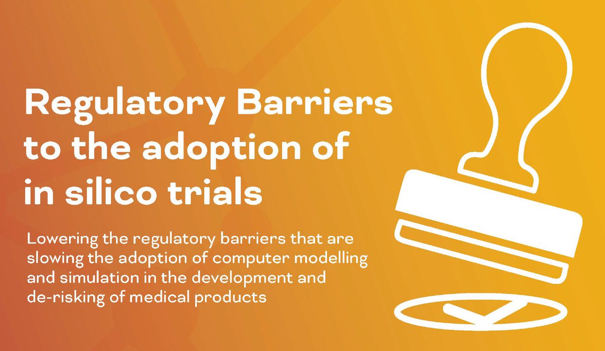 'Regulatory barriers to the adoption of #insilicotrials' is an extensive report that summarises and analyses the #InSilicoWorld consortium's work concerning the #regulatory #barriers and draws some recommendations for EU #policymakers. Full document ⬇️ bit.ly/3PW0PtC