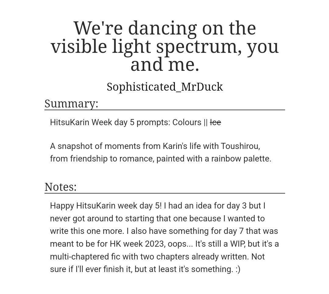 hitsukarinweek's tweet photo. d5; we're dancing on the visible light spectrum, you and me. by sophisticated _mrduck
🔗https://t.co/pkvqqoNbSA https://t.co/tavDfijfjl