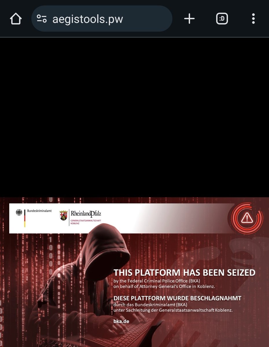 Gi7w0rm's tweet image. Congrats to the @bka for seizing another #crypter service.
Crypter data is very important in the hunt for cybercriminals and I am sure you will put this information to good use 👌
#Aegis #crypter #down