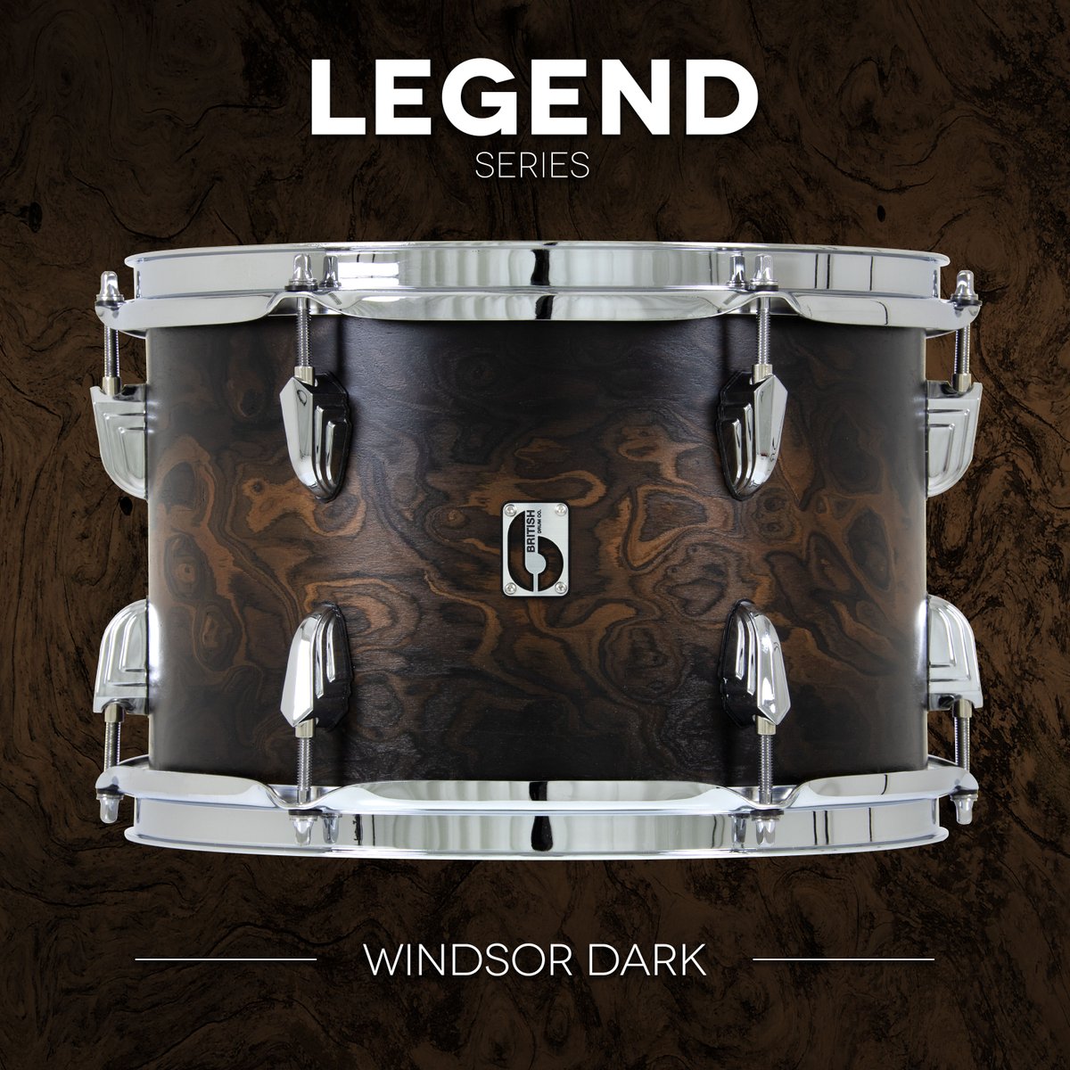 Indulge in the decadent delight of Windsor Dark - a chocolate lover's dream with its mesmerizing swirl pattern! 🍫✨ #britishdrumco #windsor #drumset #drumkit #madeinbritain