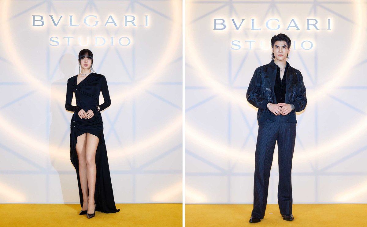 Bulgari inaugurated Bulgari Studio with a blockbuster event in Seoul attended by Blackpink’s #Lisa and Thai star #Mile Phakphum Romsaithong. trib.al/zY9pmn9