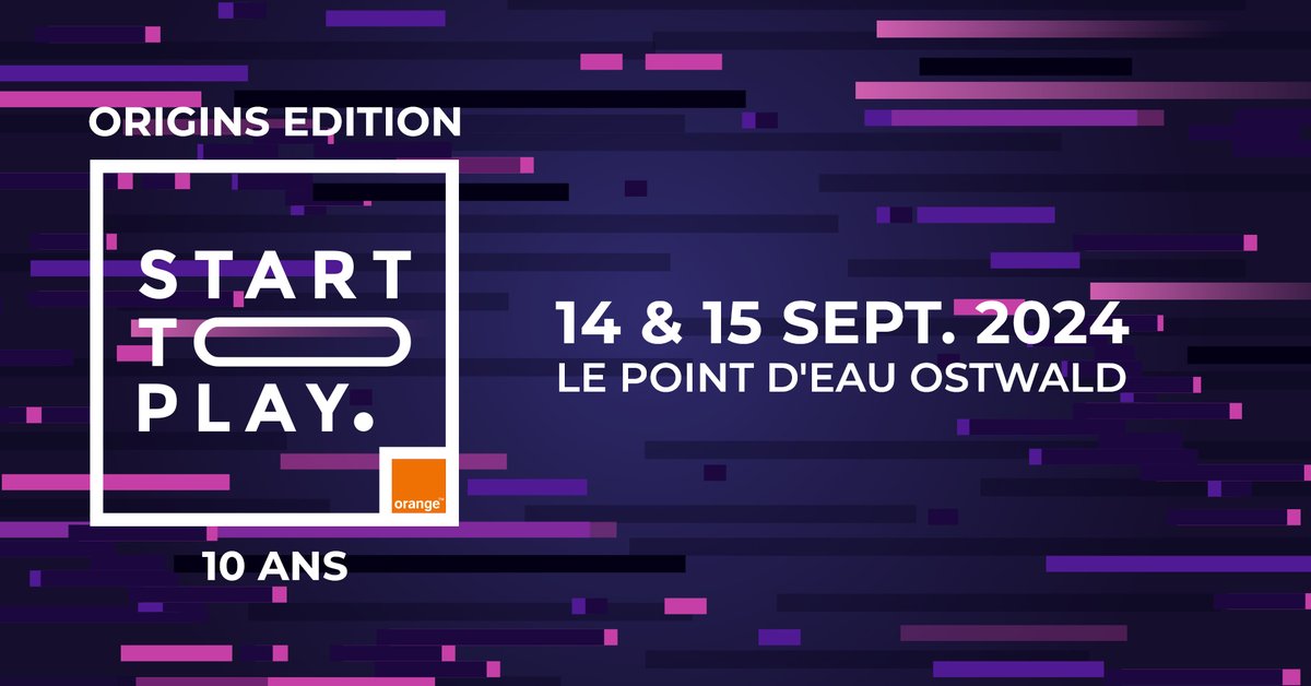 𝗛𝗲𝗿𝗲 𝗪𝗲 𝗚𝗼 !
Nouveau lieu, nouvelle date pour les 10 ans de Start To Play 💜 RDV le week-end du 14 &amp; 15 septembre au Point d'Eau à Ostwald pour 2 jours de découvertes, de rencontres et de fête 🎮🕹️💾 Restez connectés, on vous en dit plus très prochainement ! #STPLAY2024