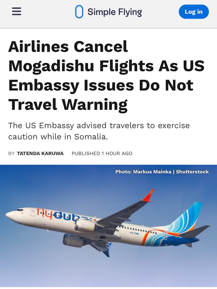 #UPDATE 🚨🚨🚨 The situation gets worse for #Somalia as the US embassy issues a Do Not Travel warning resulting in the cancellation of flights to Somalia! This comes amidst severe issues already faced by Somalia following its dispute with #Somaliland who has been successfully…