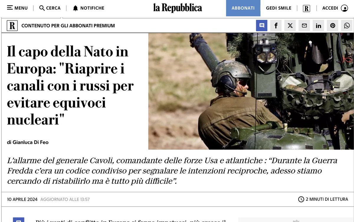 Ma come... per anni ci hanno detto che noi che chiediamo il #DisarmoNucleare eravamo i soliti 'esagerati' fissati con campagne inutili... perché era tutto 'sotto controllo'

Ma ancora oggi nostra voce ignorata e si evita un ragionamento critico su TUTTI gli arsenali #nucleari...