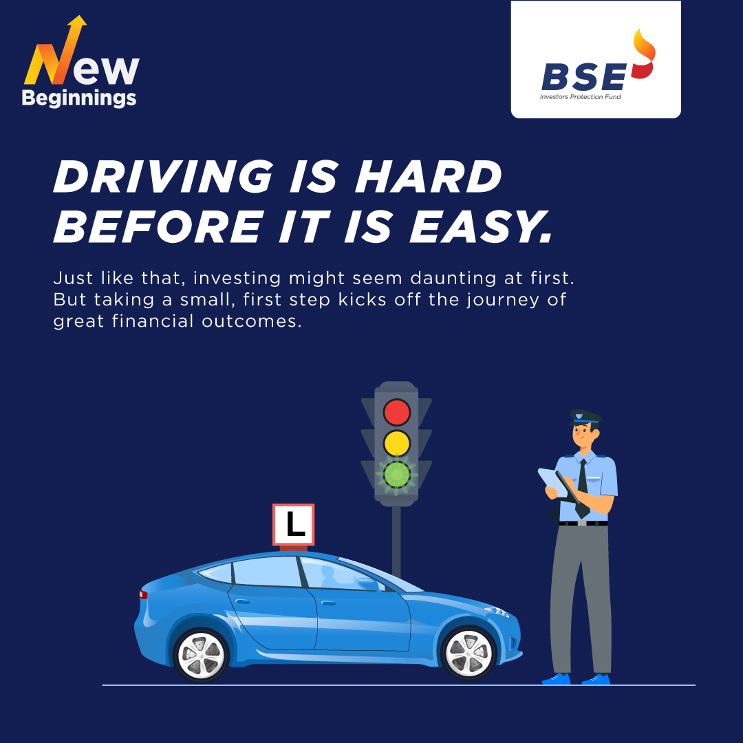 #NewBeginnings 

Like learning to drive, starting on your financial journey may seem uncertain. But taking that first step today leads to a brighter future.

#BSE #BSEIndia #StartInvesting #BrightFuture