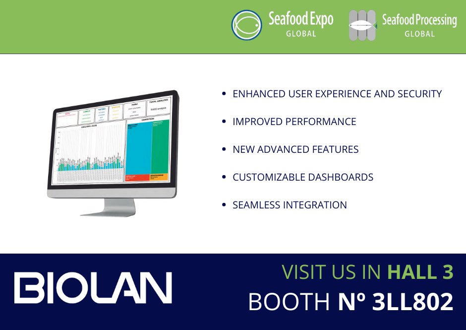 En la Seafood Expo Global de este año, además de lanzar la noticia que revolucionará el #sectorpesquero, BIOLAN presentará la renovada plataforma digital #BIOLANglobal 2.0!
¡Acércate al stand Nº 3FF901 (HALL 3) y conoce de primera mano BIOLANglobal 2.0!