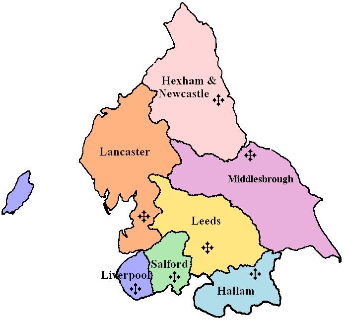 The Diocese of @HallamDioceseCC 🏴󠁧󠁢󠁥󠁮󠁧󠁿 consists of the districts of Barnsley, Doncaster, Rotherham, Sheffield City, with High Peak and Chesterfield in Derbyshire, and Bassetlaw in Nottinghamshire. It was created on 30 MAY 1980 and is a suffragan see in the Province of Liverpool.