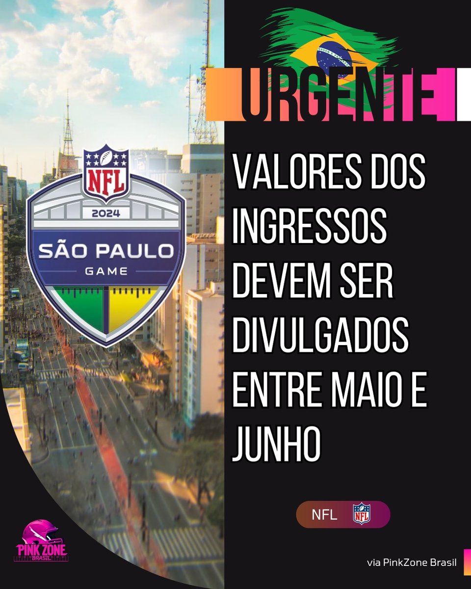 Ainda não temos valores nem uma data definida mas já podemos esperar mais informações a partir do mês que vem

#nfl #NFLBrasil #FutebolAmericano