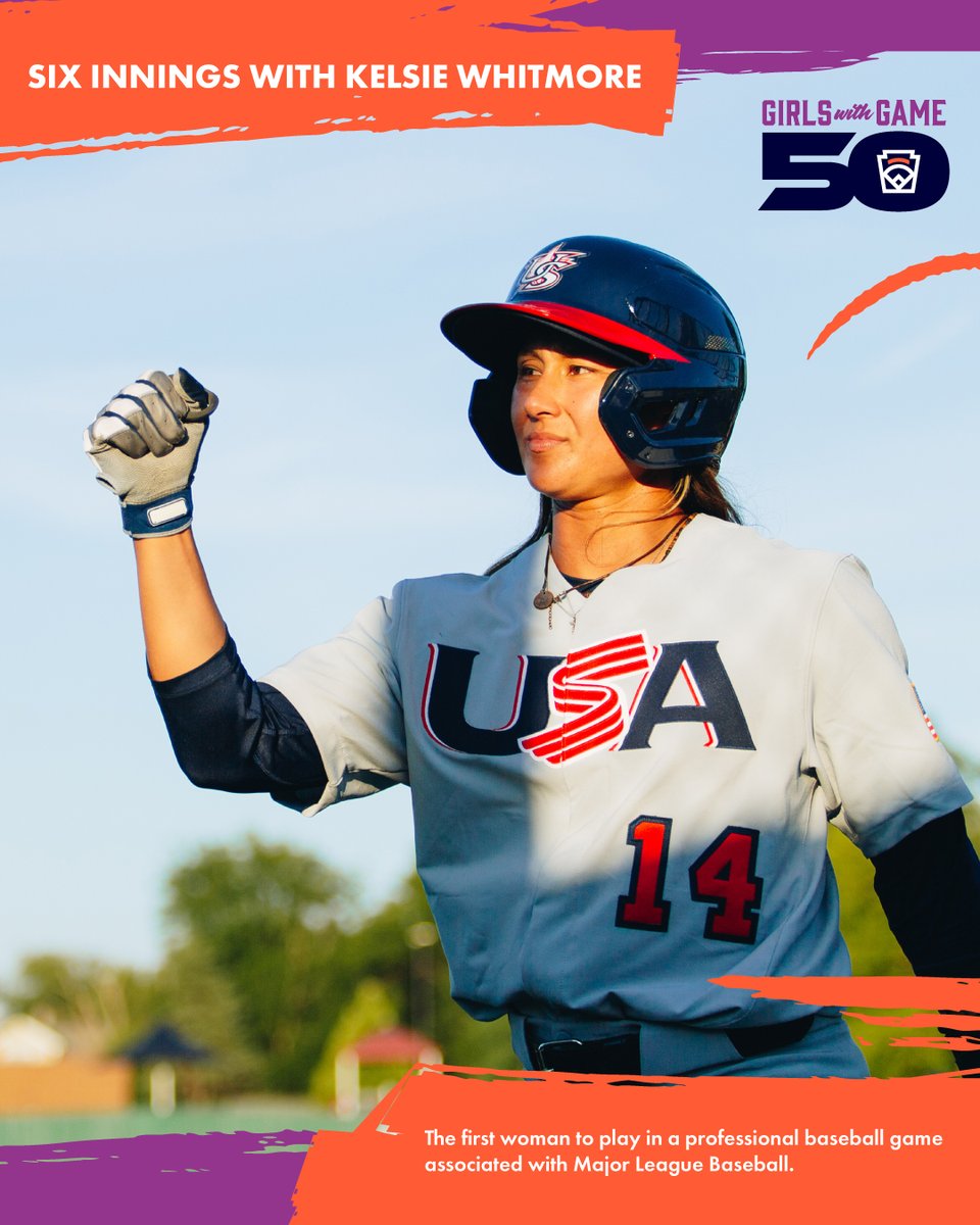 🏟️ #GWG50 Six Innings with @KelsieWhitmore First woman to play pro baseball in an MLB affiliated league ⚾️ In this conversation, Kelsie Whitmore revisits her Little League years and building a love for baseball as well as the determination it took to achieve her dreams!