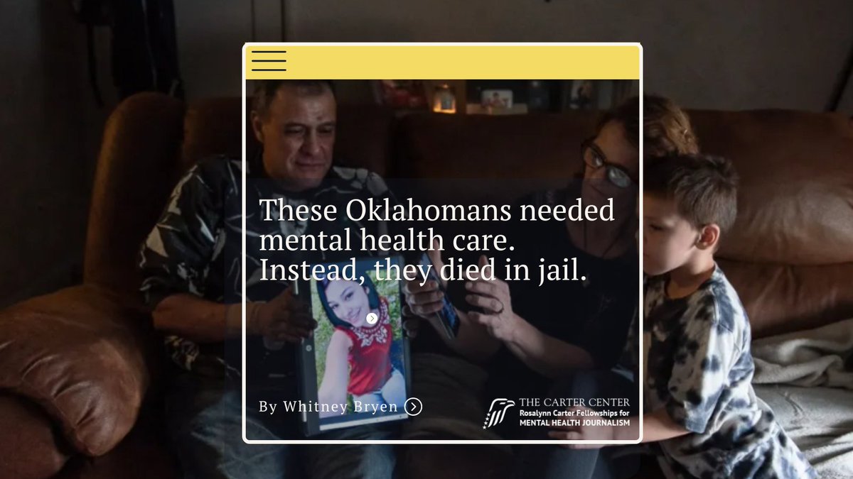 Whitney Bryen found out 28 people died in Oklahoma jails in 2022 due to untreated mental health and substance abuse conditions. Since publication, her five-part series has resulted in lawsuits and proposed changes to the state’s mental health laws. oklahomawatch.org/2023/12/15/the…