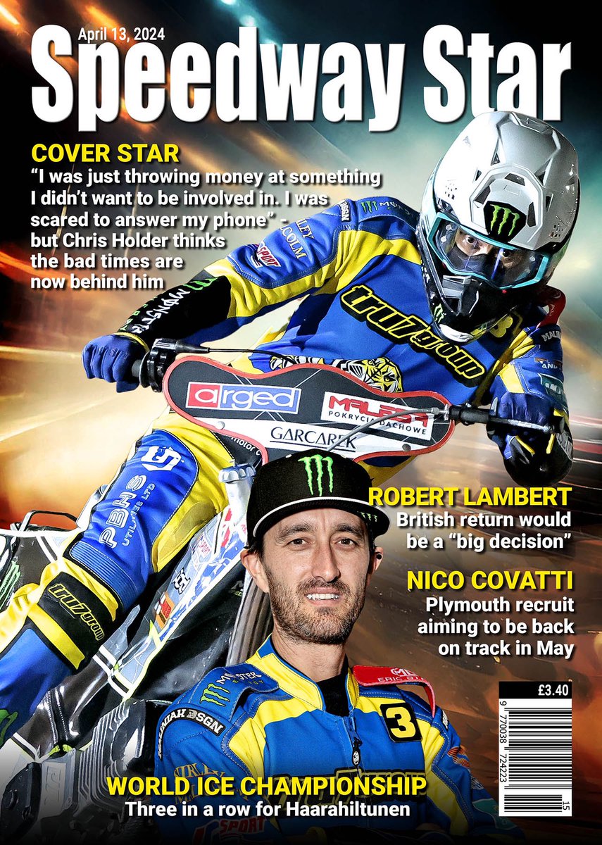 Chris Holder is the Cover Star on this week’s Speedway Star. Great to see the former World Champ back in the UK. This picture was taken at 1/500, f2.8 & 8000 ISO. I like the determination in the eyes. It’s on the shelves tomorrow & as usual, packed with features, reports etc. 👌🏽