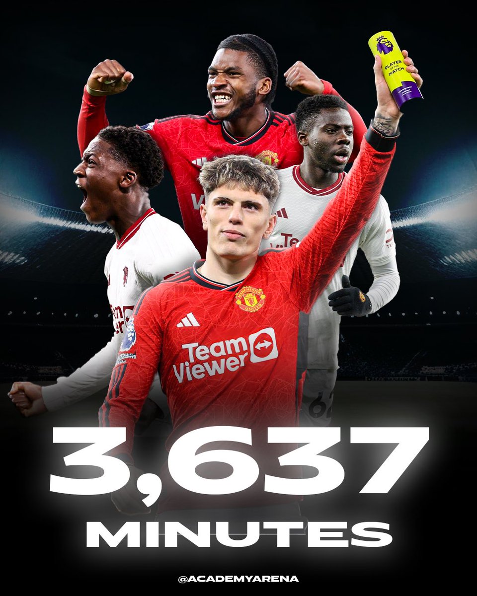 #MUFC have given nearly three times the amount of minutes (3,637) to teenagers in the Premier League this season than the rest of the Top 6 combined (1,245) via @StatmanDave MAN UTD (3,637) Man City (698) Aston Villa (360) Liverpool (117) Spurs (56) Arsenal (14)