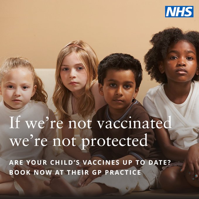 Immunisation is the safest way to protect children against many illnesses. Is your child protected?🤔 More ➡️ nhs.uk/childhoodvacci…