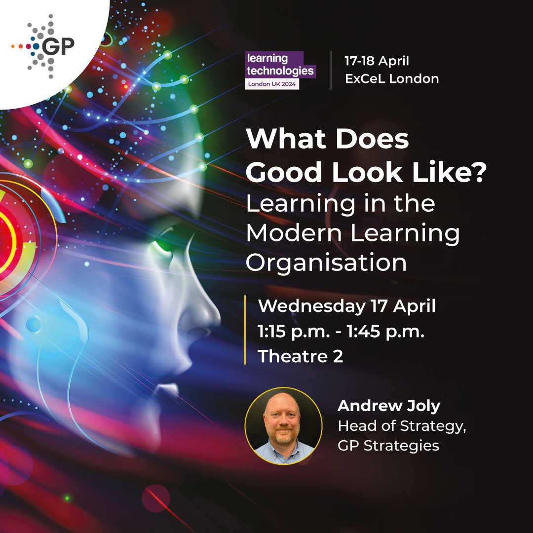 gpcorp's tweet image. Will you be attending the upcoming Learning Technologies conference? Join Andrew Joly at Theatre 2 on April 17th as he dives into the essence of modern learning organizations. 
#LT24 #AI #LearningExperiences #LearningAndDevelopment