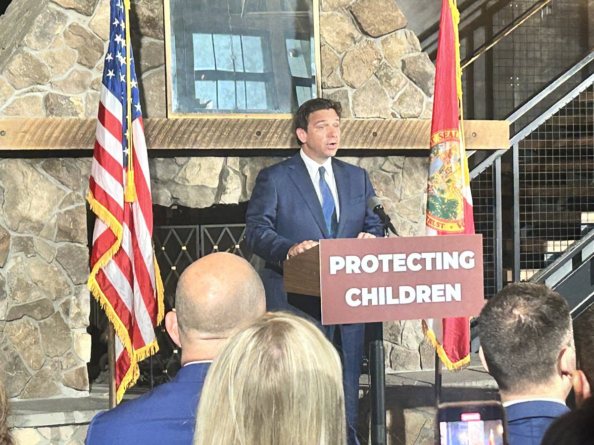 In St. Pete, @GovRonDeSantis is set to sign a series of a bill aimed at protecting kids. One of them includes funding for state police to conduct their own @ChrisHansen-esque “To Catch a Predator” online sting operations