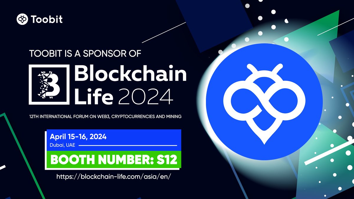 Welcome to drop by 👋
#Toobit in #BlockchainLife2024 #Crypto #BitcoinHalving2024