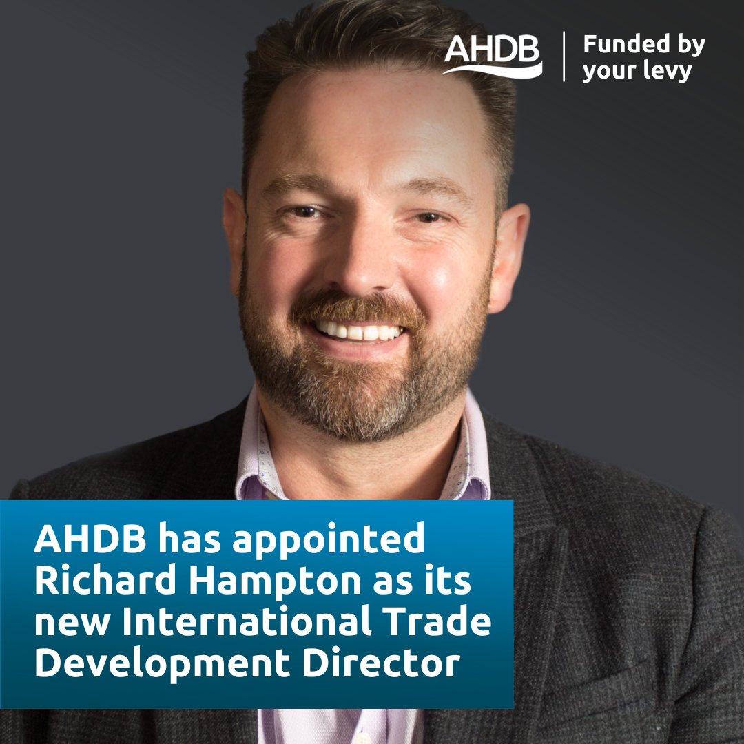 AHDB is pleased to welcome Richard Hampton as its International Trade Development Director. His experience will continue to strengthen partnerships with industry and government and optimise global growth opportunities on behalf of levy payers.🌍 ➡️ow.ly/uHcY50Rc7IU