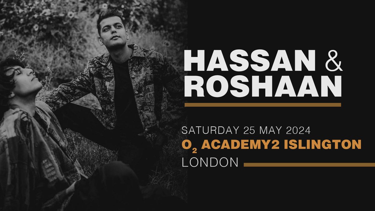 NEW: Pop songwriting duo @Hassan_Roshaan will take over London's @O2AcademyIsl 2 next month ✨ Find tickets in our #LNpresale tomorrow at 10am 👉 livenation.uk/3Gmg50Rc5SG