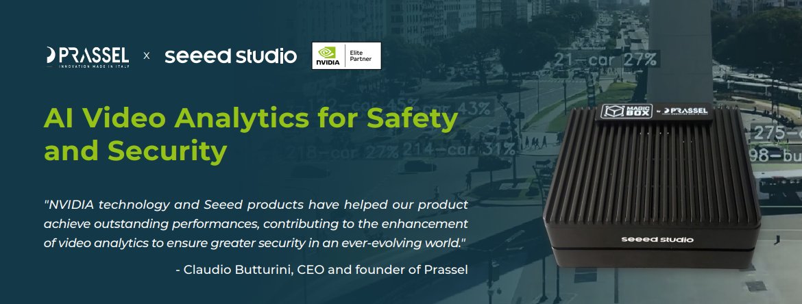 seeedstudio's tweet image. 🔒 Elevate Safety &amp;amp; Security with AI! Discover #MagicBox by Prassel srl &amp;amp; @SeeedStudio, powered by NVIDIA Robotics Jetson Orin. Real-time events detection &amp;amp; rapid response with #reComputer edge devices.

🚀 Key Features: 
✅ Instant event recognition 
✅ 24/7 monitoring 
✅