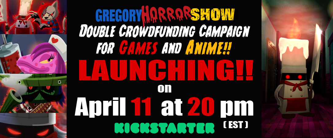 I am launching a double crowdfunding campaign for ' Gregory Horror Show' on April 11 at 10:00 AM CST! We would appreciate your support in bringing 'Gregory Horror Show' back to life once again! We also hope you will help us spread the word! kickstarter.com/projects/iwata…