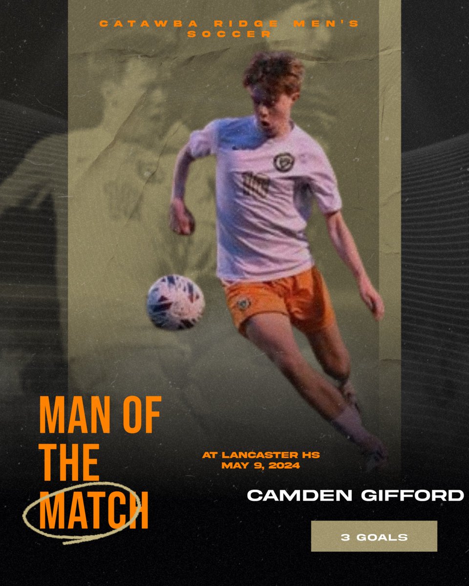 Solid shift for Cam last night bringing us level and then sealing the win with the hat trick. @CatawbaRidgeTV @catawba_ridge @FortPrep @CN2Sports @CSoccerHonors