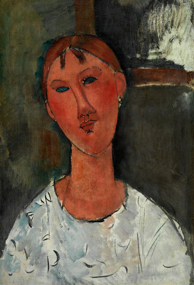 Girl in a White Blouse (ca. 1915)_Amedeo Modigliani
#Modigliani #art